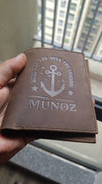 MUNOZ Leather Stand Wallet Embossed with gift box