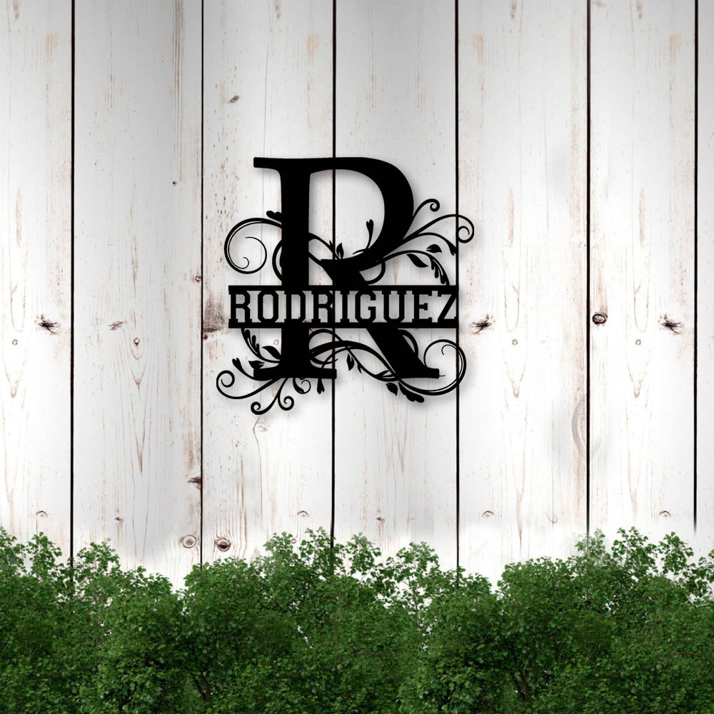 RODRIGUEZ Family Monogram Metal Sign