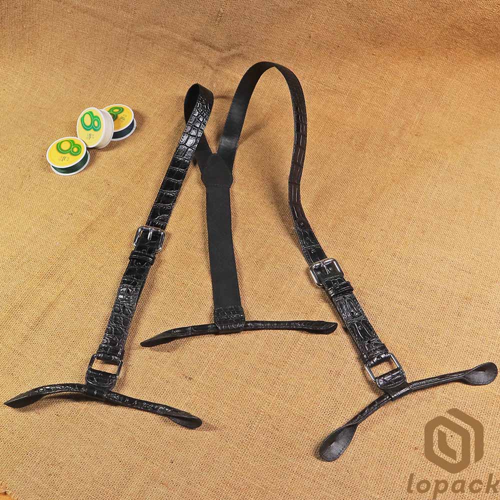 Alligator Leather Suspenders For Men