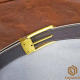 Gray Leather Belt