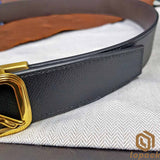 Black Belt Gold Buckle Mens