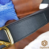 Black Belt Gold Buckle Mens