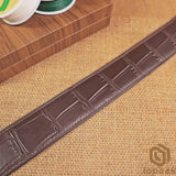 Dark Brown Matte Alligator Belt No Buckle