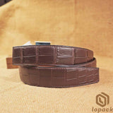 Dark Brown Matte Alligator Belt No Buckle