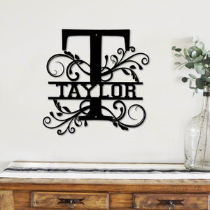 Taylor Family Monogram Metal Sign