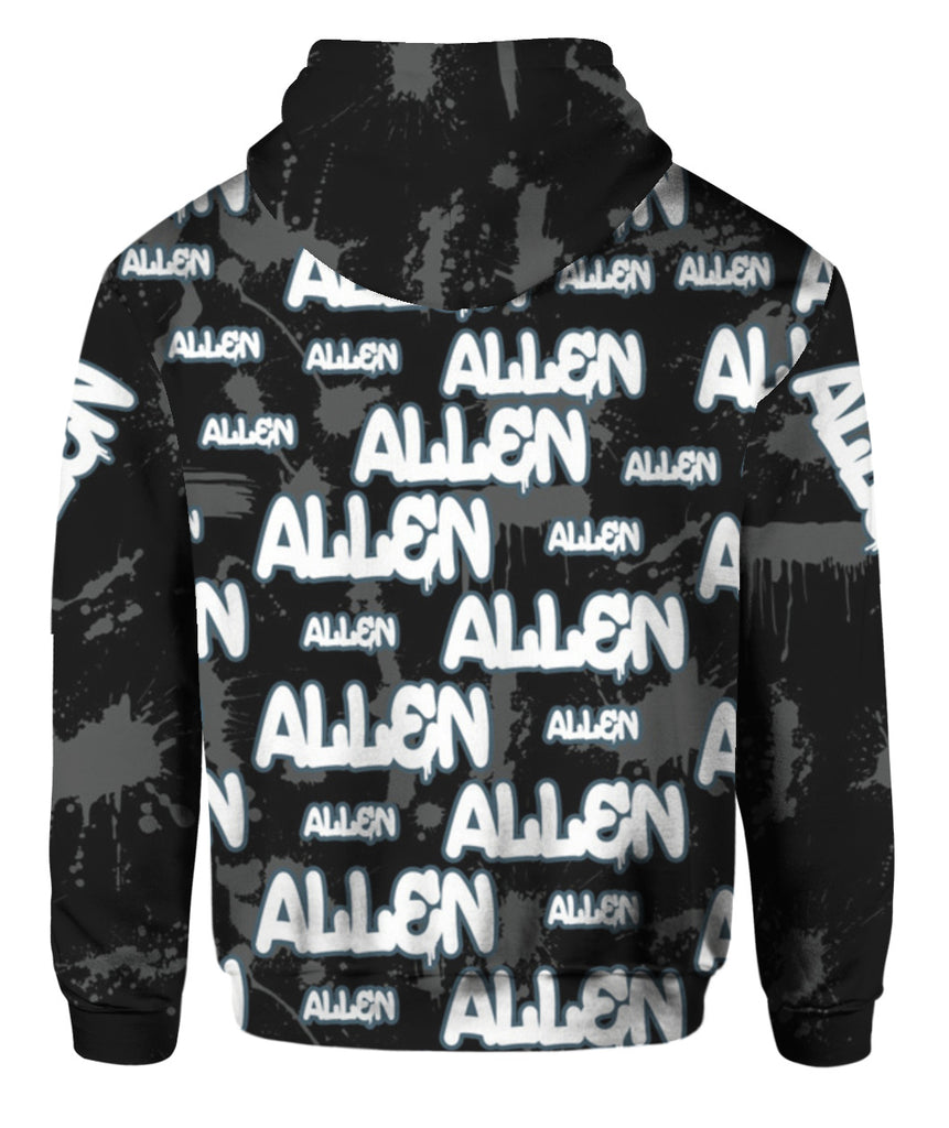 Custom Name Allen Grey 3D T-shirt