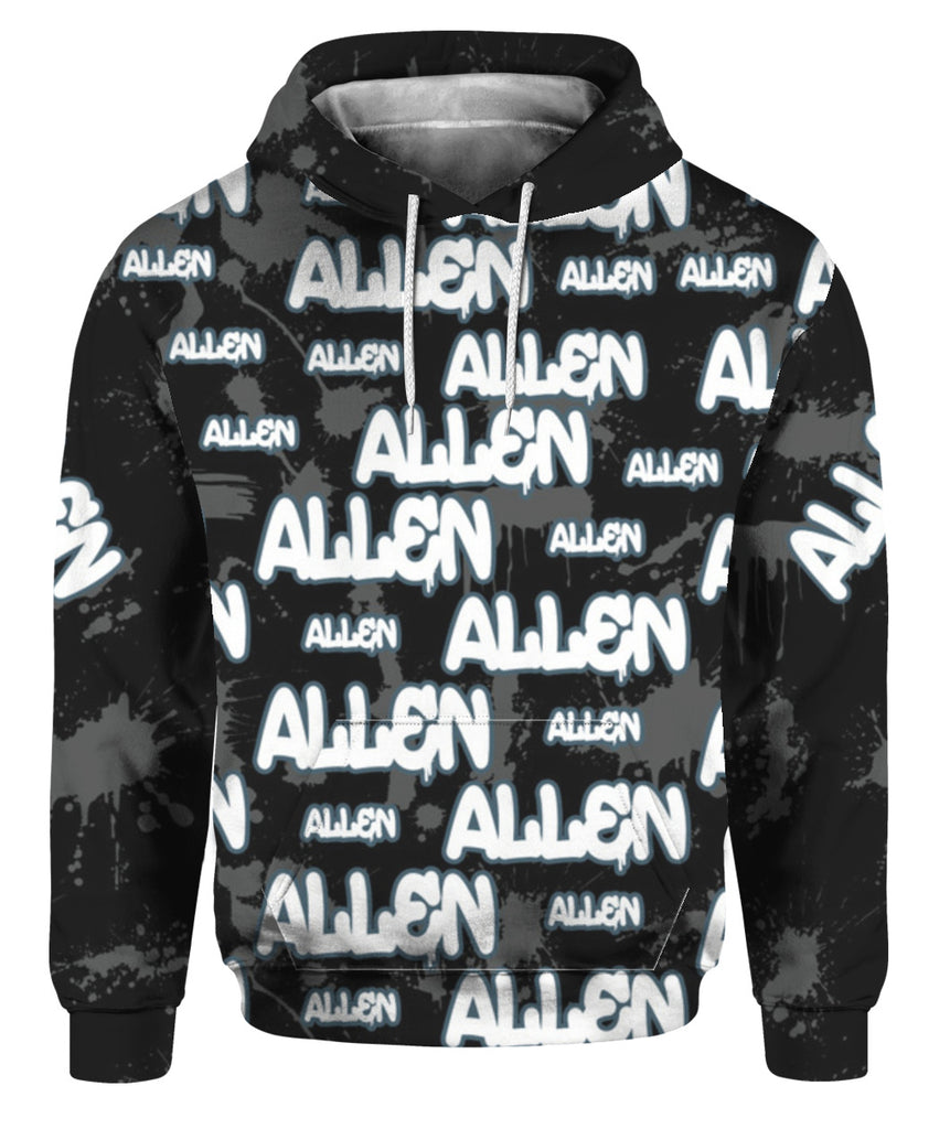 Custom Name Allen Grey 3D T-shirt