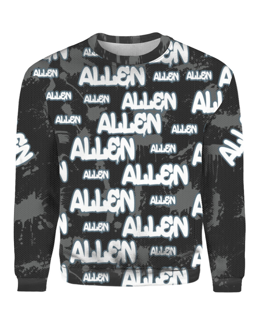 Custom Name Allen Grey 3D T-shirt