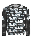 Custom Name Allen Grey 3D T-shirt