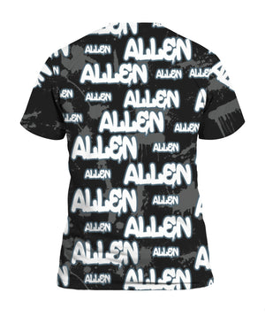 Custom Name Allen Grey 3D T-shirt