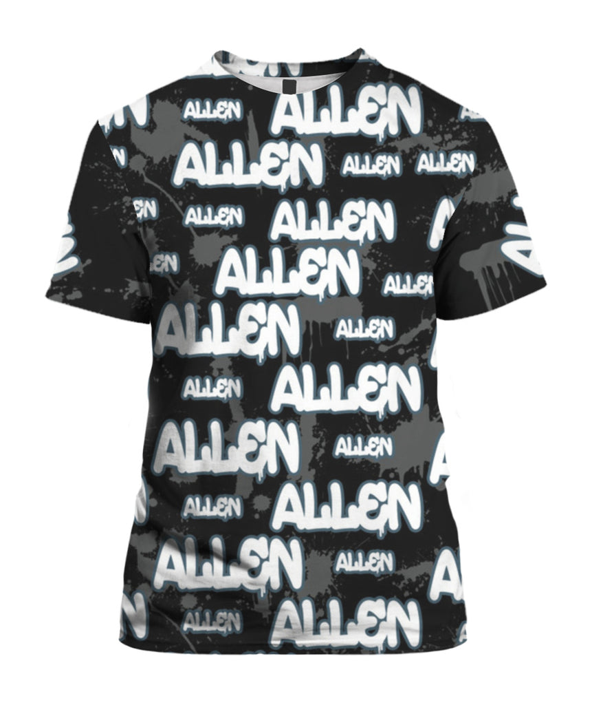 Custom Name Allen Grey 3D T-shirt