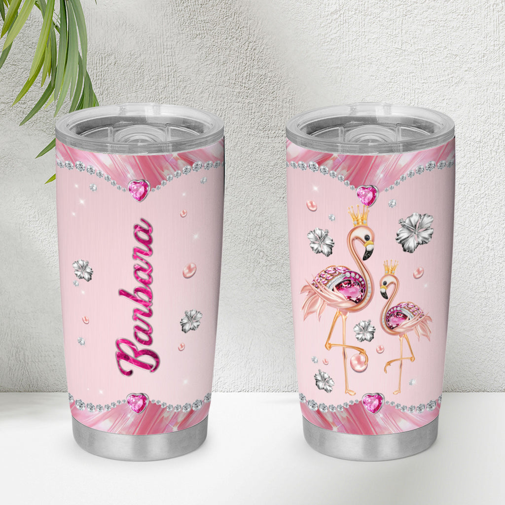 Custom Name Flamingo Tumbler