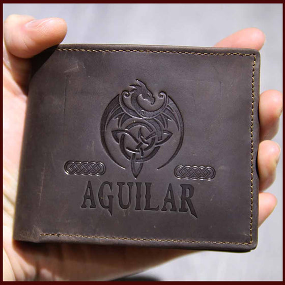 AGUILAR Leather Wallet Embossed with gift box