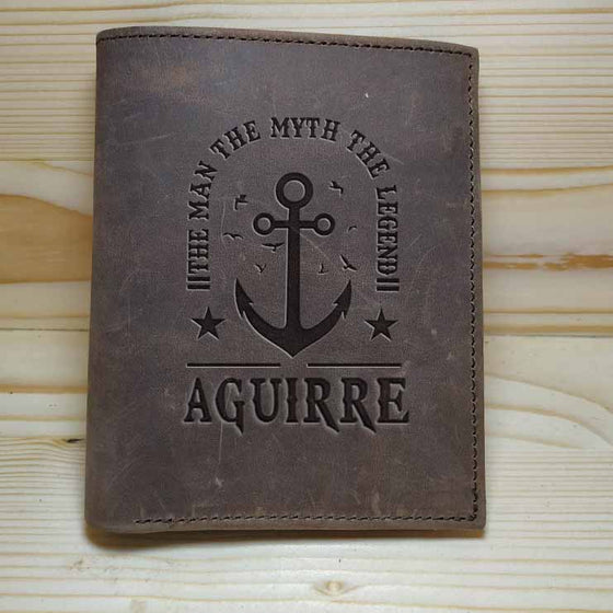 AGUIRRE Leather Stand Wallet Embossed with gift box