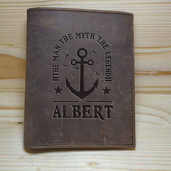 ALBERT Leather Stand Wallet Embossed with gift box