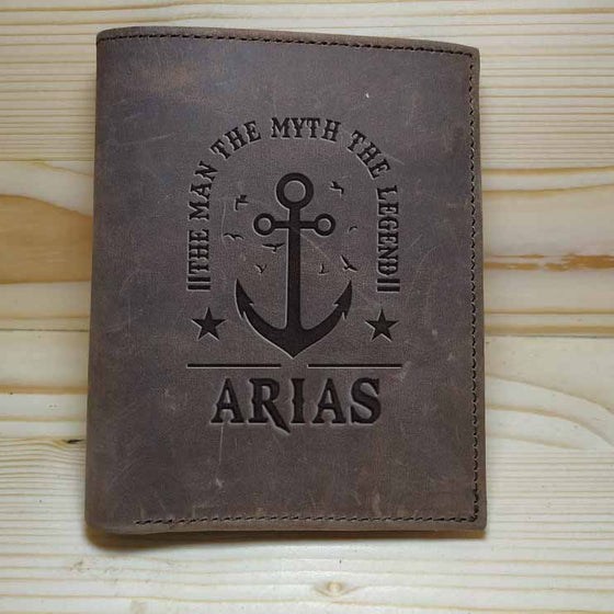 ARIAS Leather Stand Wallet Embossed with gift box