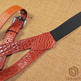 Alligator Leather Suspenders For Men