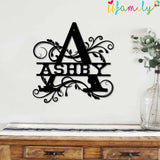 Ashby Family Monogram Metal Sign, Family Name Signs