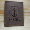 BARBER Leather Stand Wallet Embossed with gift box