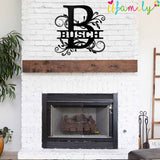 Busch Family Monogram Metal Sign, Family Name Signs