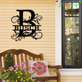 Busch Family Monogram Metal Sign, Family Name Signs