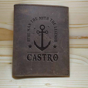 CASTRO Leather  Stand Wallet Embossed with gift box