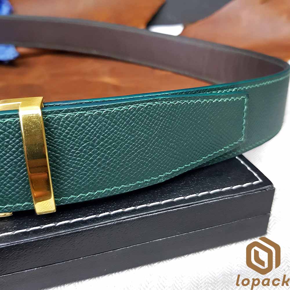 Handmade Navy Blue Epsom Leather Belt LB060