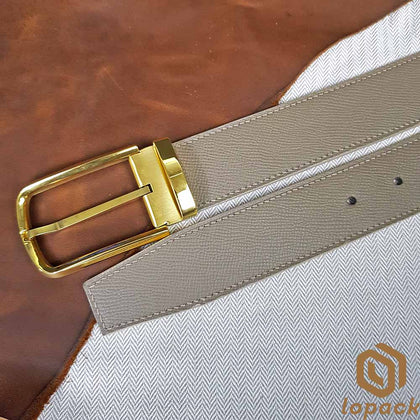 Gray Leather Belt