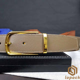 Gray Leather Belt