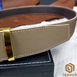 Gray Leather Belt