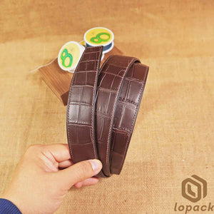 Dark Brown Matte Alligator Belt No Buckle