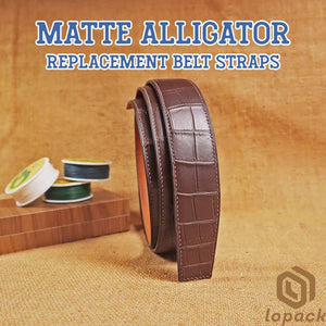 Dark Brown Matte Alligator Belt No Buckle