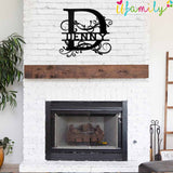 Denny Family Monogram Metal Sign, Family Name Signs