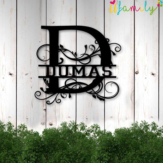 Dumas Family Monogram Metal Sign, Family Name Signs