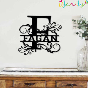 Fagan Family Monogram Metal Sign, Family Name Signs
