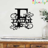 Fagan Family Monogram Metal Sign, Family Name Signs