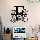 Fagan Family Monogram Metal Sign, Family Name Signs