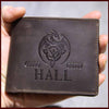 HALL Leather Wallet Embossed with gift box