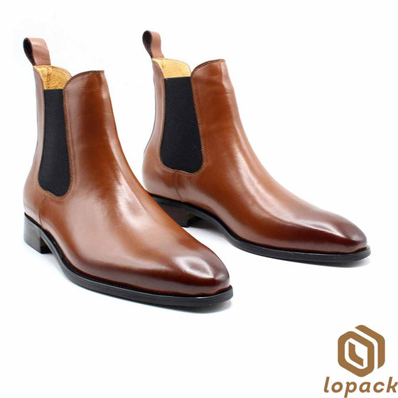 Hand Dyed Mens Chelsea Boots, Handmade Patina Shoes