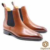 Hand Dyed Mens Chelsea Boots, Handmade Patina Shoes