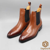 Hand Dyed Mens Chelsea Boots, Handmade Patina Shoes