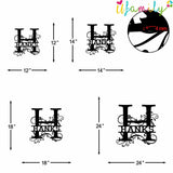 Hanks Family Monogram Metal Sign, Family Name Signs