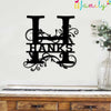 Hanks Family Monogram Metal Sign, Family Name Signs