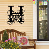 Hanks Family Monogram Metal Sign, Family Name Signs