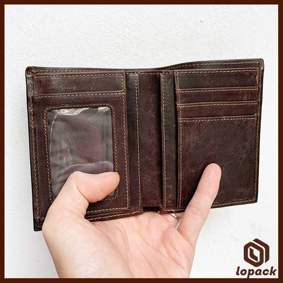 Temp NewLopack Leather  Stand Wallet Embossed with gift box