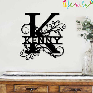Kenny Family Monogram Metal Sign, Family Name Signs