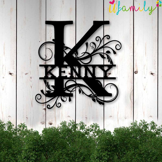 Kenny Family Monogram Metal Sign, Family Name Signs