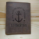 LIVINGSTON Leather Stand Wallet Embossed with gift box