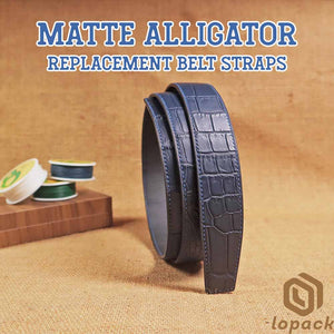 Navy Blue Matte Alligator Belt No Buckle