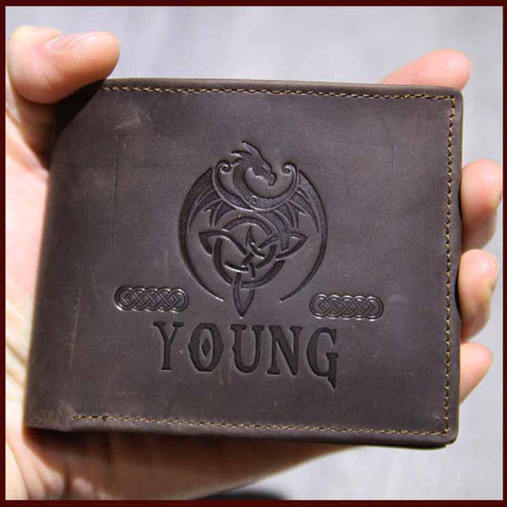 YOUNG Leather Wallet Embossed with gift box